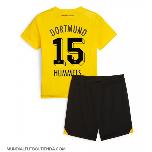 Camiseta Borussia Dortmund Mats Hummels #15 Primera Equipación Replica 2023-24 para niños mangas cortas (+ Pantalones cortos)